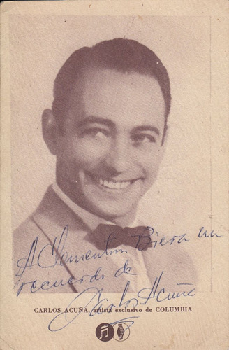 Argentina Tango Carlos Acuña (di Loreto) Tarjeta Firmada 55