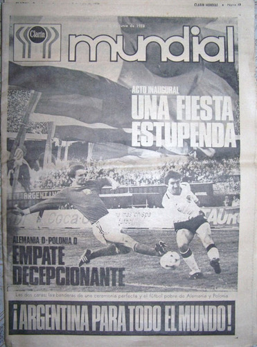 Clarin 2 De Junio 1978 * Mundial Argentina 1978 *