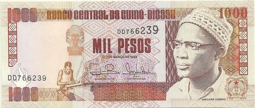 Billete Guinea Bissau 1000 Francos Año 1993 Sin Circular