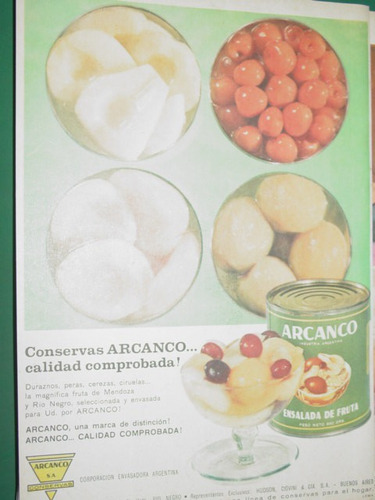 Publicidad Antigua Conservas Arcanco Lata Ensalada Frutas
