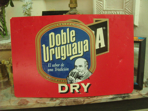 Cartel Cerveza Doble Uruguaya No Chapa No Esmaltado