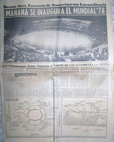 La Razon 31 De Mayo 1978 * Mundial Argentina 1978 *
