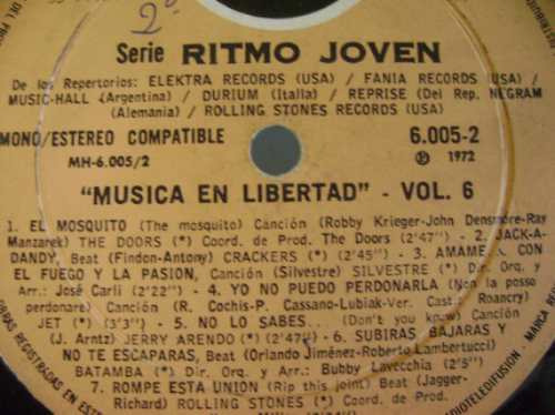 Musica En Libertad-1972-lp Vinilo-temas El Mosquito Y +