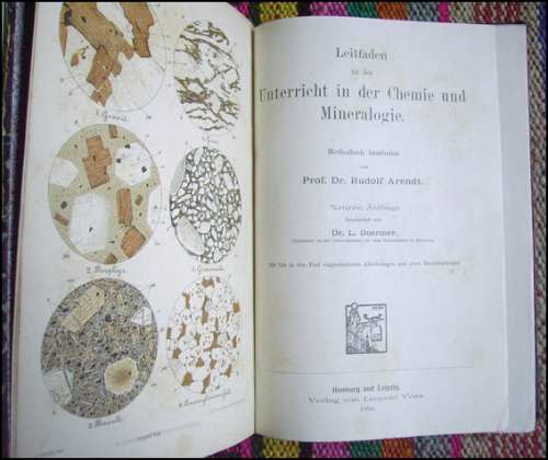 Antiguo Libro De Quimica Y Mineralogia En Aleman, Año 1904