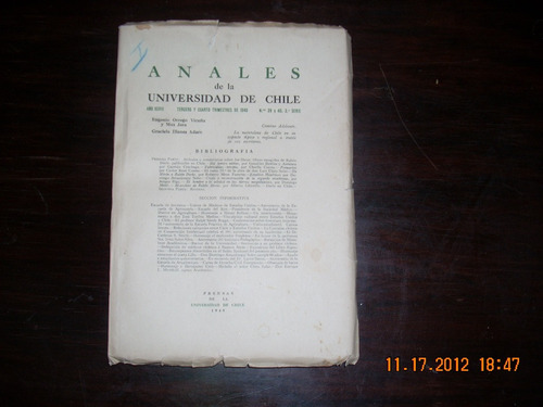 Anales De La Universidad De Chile. Trimestres 3 Y 4 De 1940.