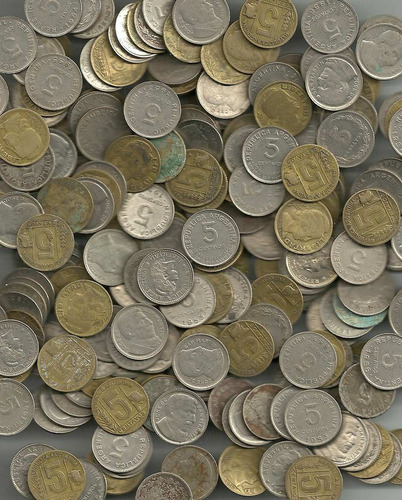 Interesante Lote 1/2 Kilo Monedas Argentinas De 5 Centavos