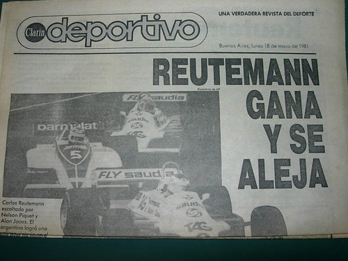 Reutemann Recorte Clarin Deportivo 6 Pg. 18/5/81 Formula Uno
