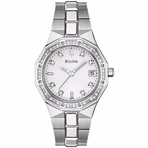 comprar Relógio Bulova 96r118 Women's Diamond Orig Anal Silver