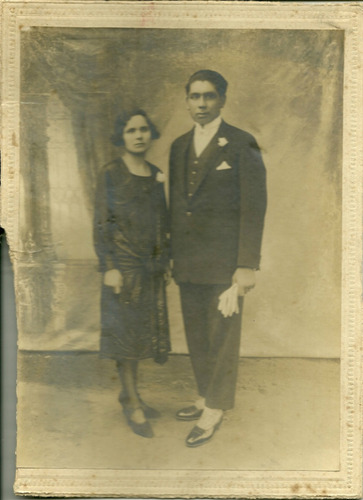 Retrato Pareja Antigua Circa 1910 Casamiento Foto Carton