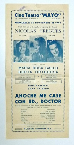 Cine Teatro Mayo Programa 1949 (a)