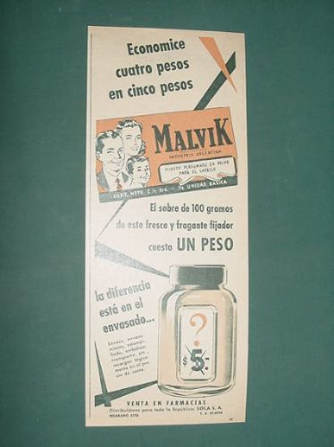 Publicidad - Malvik Fijador Para El Cabello Fresco