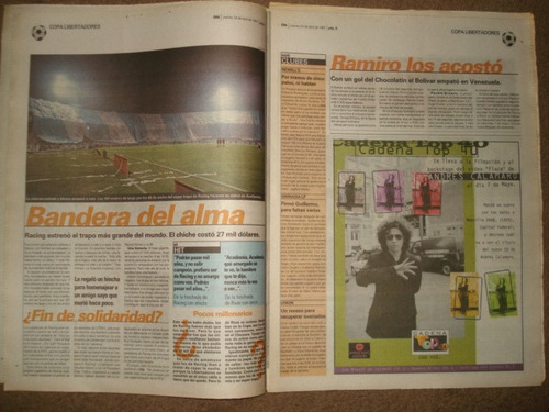 Diario Ole 24-4-97/racing 3 River 3 / Copa Libertadores 1997 (Usado)