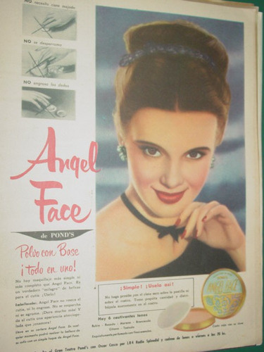 Publicidad Antigua Polvo Facial Base Angel Face Ponds Mod1