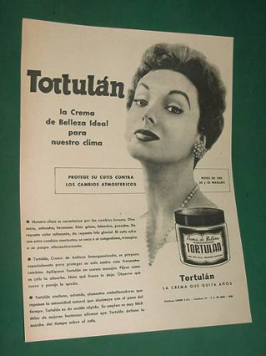 Publicidad Tortulan Crema De Belleza Homogeneizada