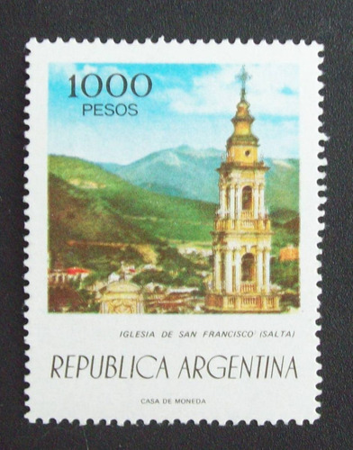 Argentina Sello Gj1763 Igles San Francisco 1000p Mint L1210