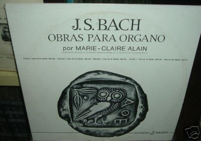 Marie Claire Alain Obras Para Organo Bach Vinilo Argentino