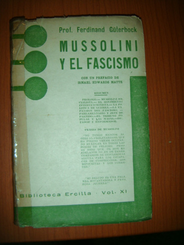 *  Prof. Ferdinand Guterbock  -mussolini Y El Fascismo 