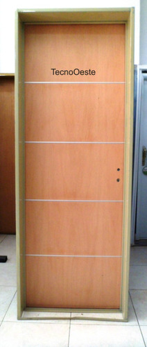 Puerta Placa Cedro Apliques Aluminio 70-10 Marco Ch18 Pesado