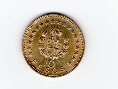 Moneda Uruguay 1965 De 10 Pesos Lote De 3