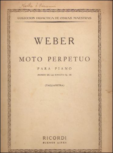 Moto Perpetuo Para Piano _ Weber - Ricordi