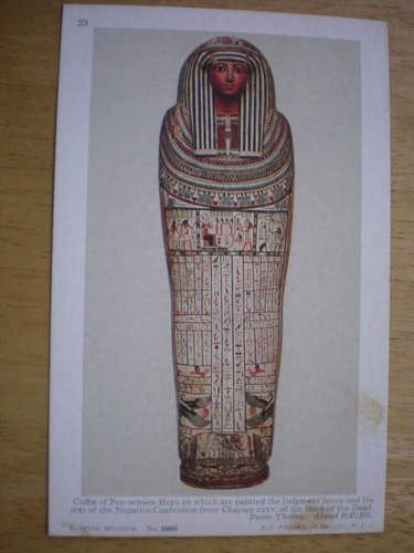 Tarjeta No Postal Retro Momia Museo Britanico N° 23
