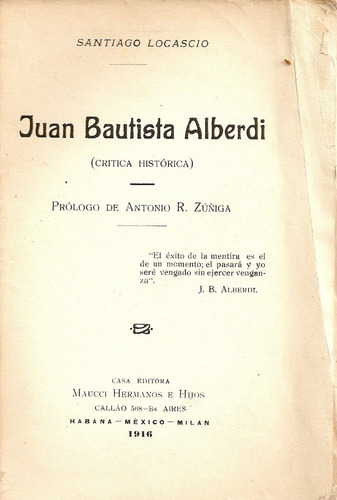 Juan Bautista Alberdi (critica Historica) - S. Locascio