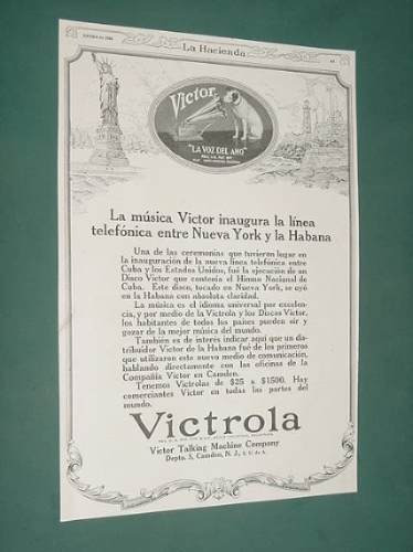 Publicidad Rural 1920 Victrola Musica Victor Talking Machine