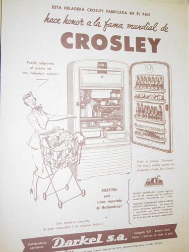 Publicidad Antigua Heladeras Crosley Honor A Fama Mundial