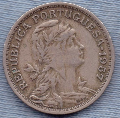 Portugal 50 Centavos 1957 * Republica *