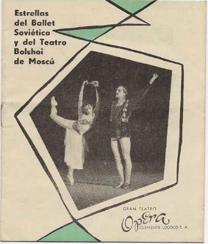 Programa Librito Sovietic Ballet Bolshoi Moscu Opera 1958 B4