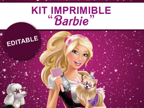 Kit Imprimible Editable Barbie, Candy Bar, Golosina, Sticker