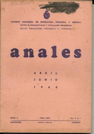 Anales Primaria Abril 1966  Educacion Sistema Maestros