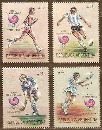 Juegos Olimpicos De Corea´88 - Serie Completa Nueva ( Mint Never Hinged ) 1694/97 - 4 Valores De Argentina 1988 -