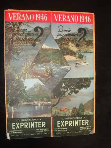 Verano 1946 Folleto Turistico Patagonia Mapas Etc