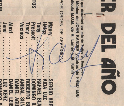 Susana Gimenez Y Ricardo Darin - Autografos - Entradas- 1985 (Usado)