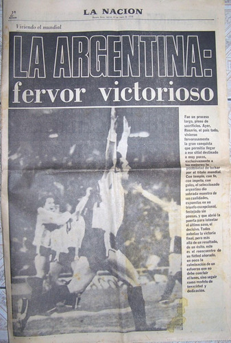 La Nacion 22 De Junio 1978 * Mundial 1978 Argentina Campeon