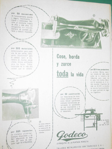 Publicidad Antigua Maquina Coser Sewing Machine Godeco Mod1