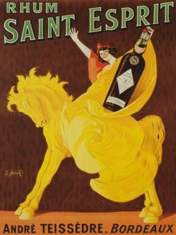 Publicidad De Rhum Saint Esprit, 1919 - Lamina De 40 X 30 Cm