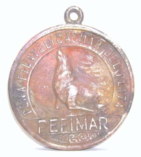 Medalla De Plata Peña Filatelica Mar Del Plata Pefimar B10