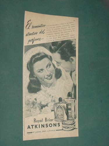 Publicidad Atkinsons Royal Briar Locion Polvo Colonia Calido