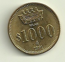 Prueba Moneda  Mejico 1000 Pesos Año 1991 Oferta Cat. U$ 35