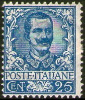 Italia Sello Nuevo Victor Emmanuel 3° X 25 Cent. Año 1901