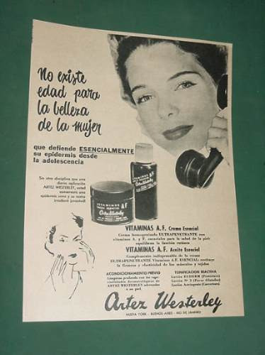 Publicidad Artez Westerley Crema Locion Vitaminas A. F