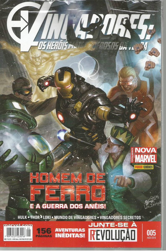 Vingadores Os Heróis Mais Poderosos Da Terra N° 05 - 156 Páginas Em Português - Editora Panini - Capa Mole - Bonellihq 5 Cx284 T20