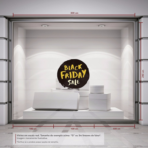 Adesivo Para Vitrine Black Friday Sale + Aplicador Grátis