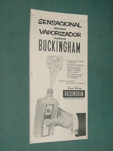 Publicidad Buckingham Locion Colonia  Vaporizador Plastico