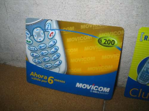 Tarjeta Prepago Movicom Bellsouth Valida X 6 Meses Año 2003