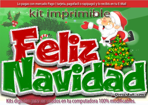 Kit Imprimible Candy Bar Navidad Navideño