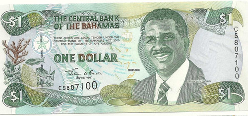 Billete Bahamas 1 Dolar Año 2001 Sin Circular Oferta