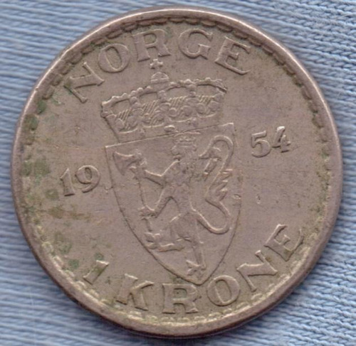Noruega 1 Krone 1954 * Haakon Vii *